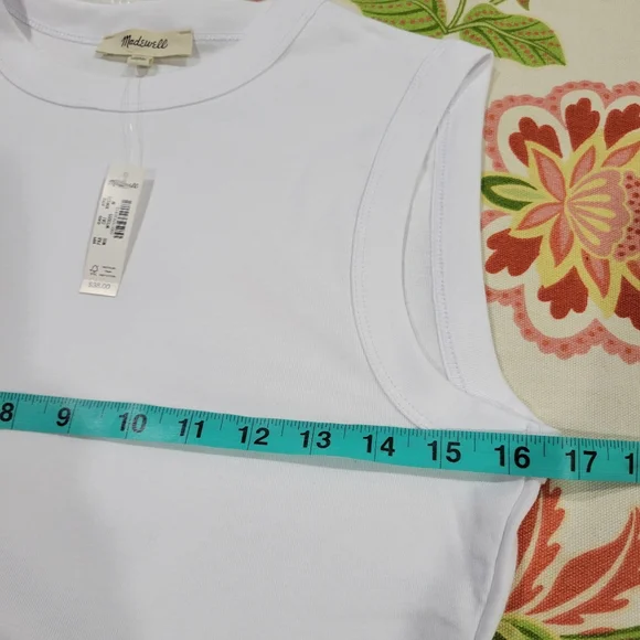 Madwell The '90s Crew Neck Tank in Compact Cotton NW935 Size M NWT White - Picture 7 of 7